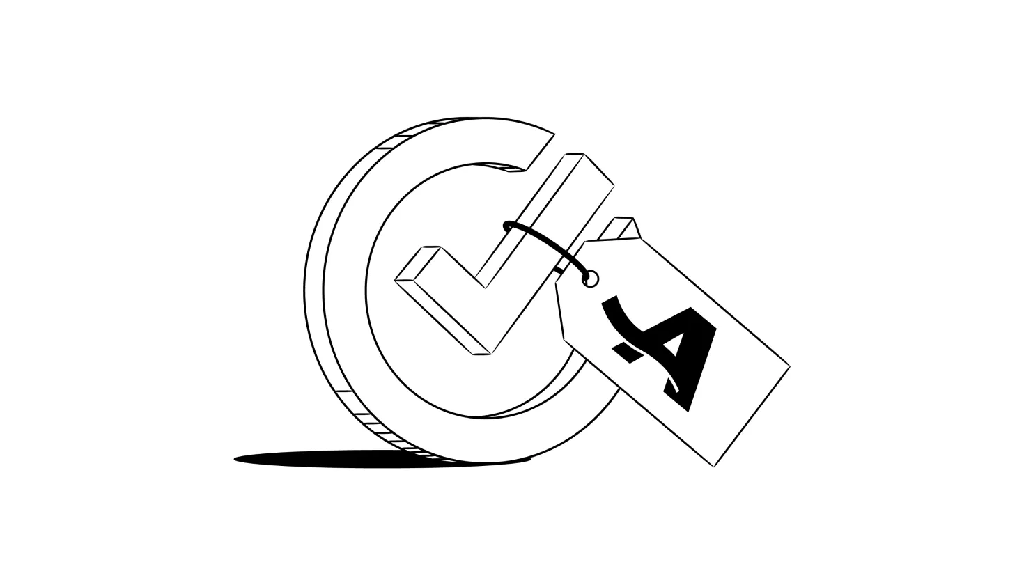 Illustration of the LifeLock logo with a tag hanging off of it with the AARP logo 